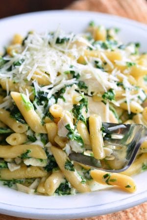 Garlic and Spinach Alfredo Chicken Pasta - Will Cook For Smiles