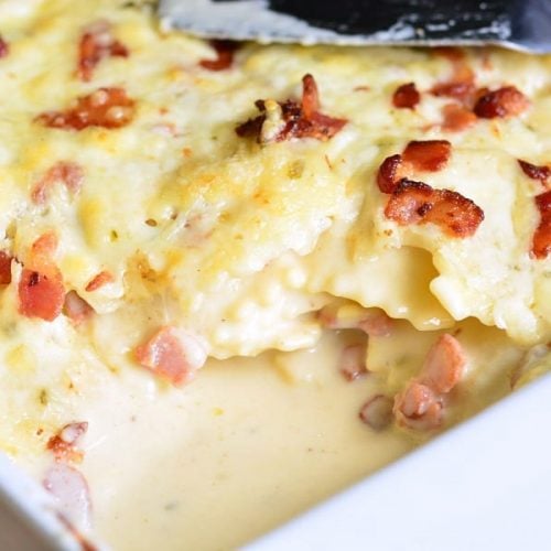 Baked Ravioli Mac and Cheese with Bacon - Will Cook For Smiles