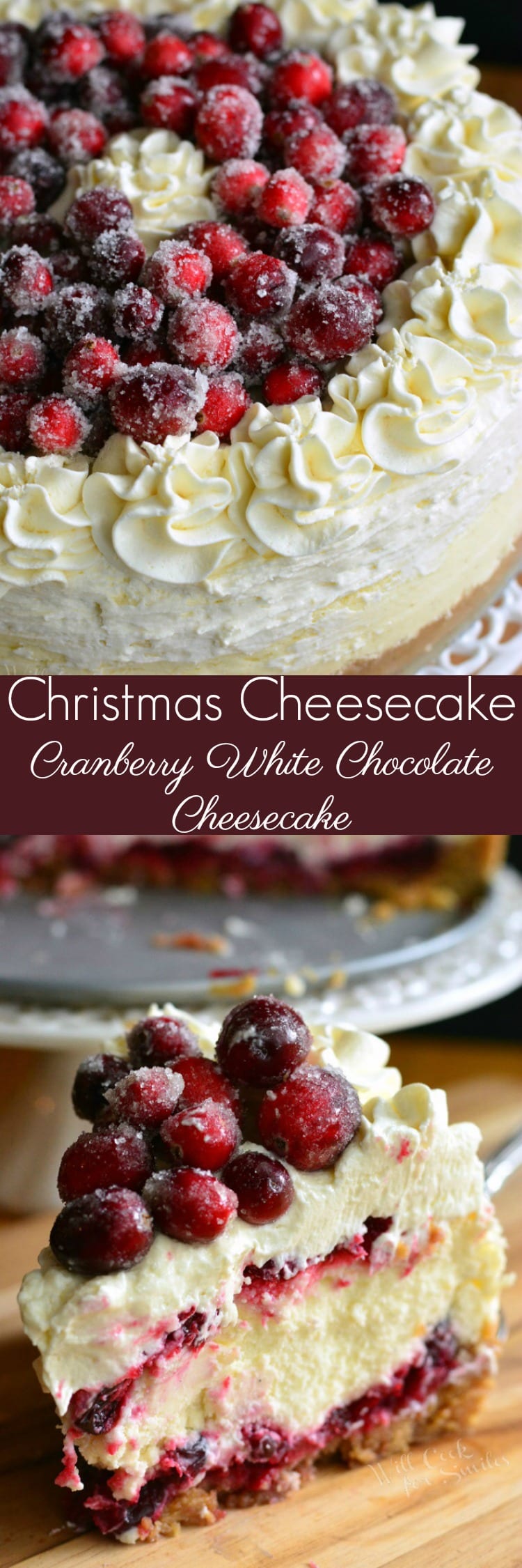 Christmas Cheesecake (Cranberry Jam White Chocolate Mousse Cheesecake ...