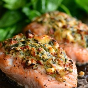 Creamy Spinach And Sun Dried Tomato Stuffed Salmon - Will Cook For Smiles