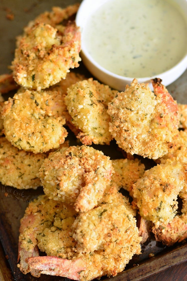 Oven Baked Crispy Parmesan Garlic Shrimp Will Cook For Smiles