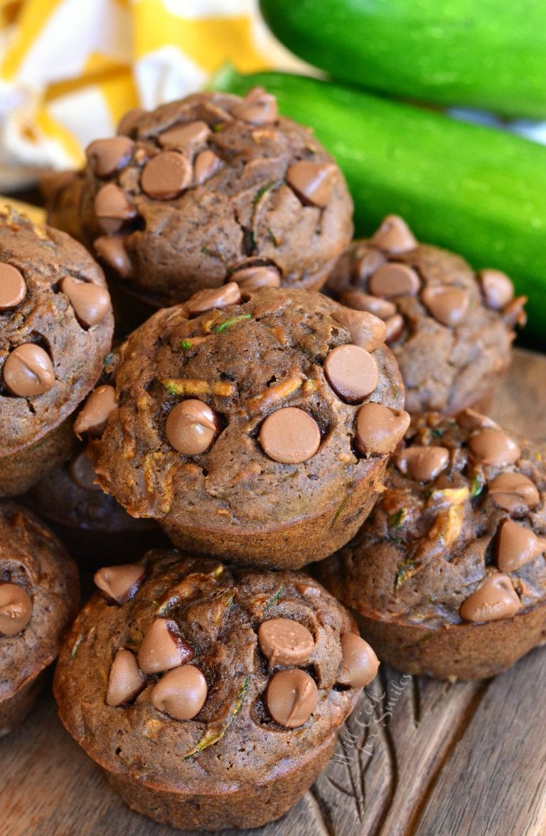 Dark Chocolate Zucchini Muffins