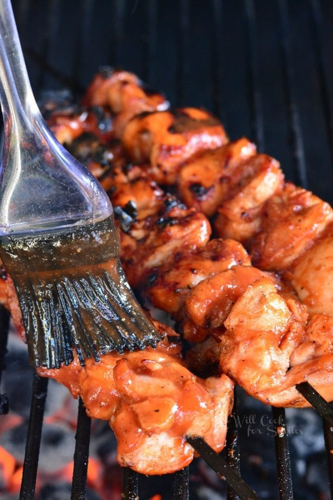 Grilled Spicy Bbq Chicken Skewers Will Cook For Smiles 