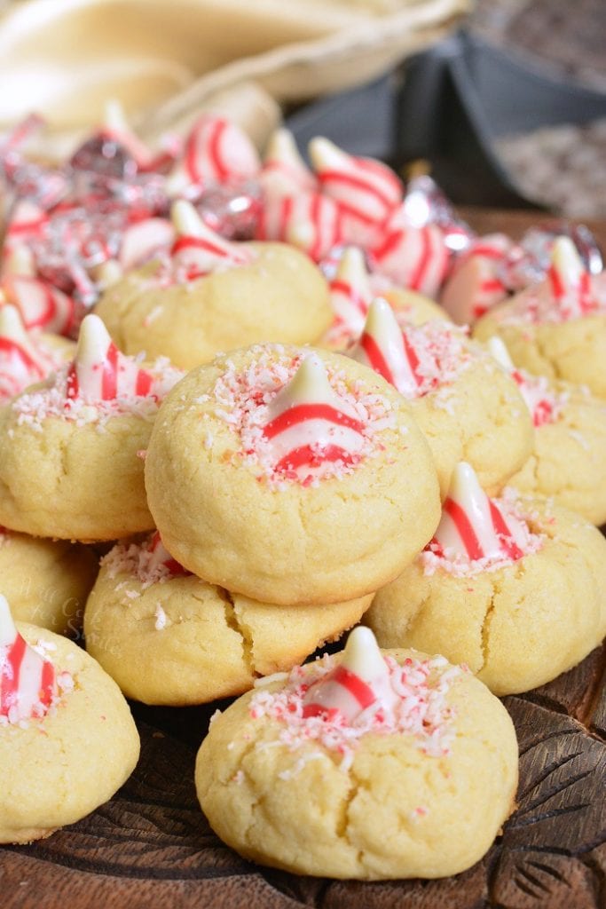 Thumbprint Cookies with Candy Cane Kisses - Will Cook For Smiles