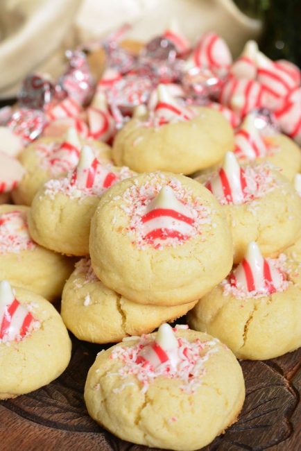 Thumbprint Cookies with Candy Cane Kisses - Will Cook For Smiles