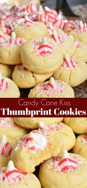Thumbprint Cookies with Candy Cane Kisses - Will Cook For Smiles