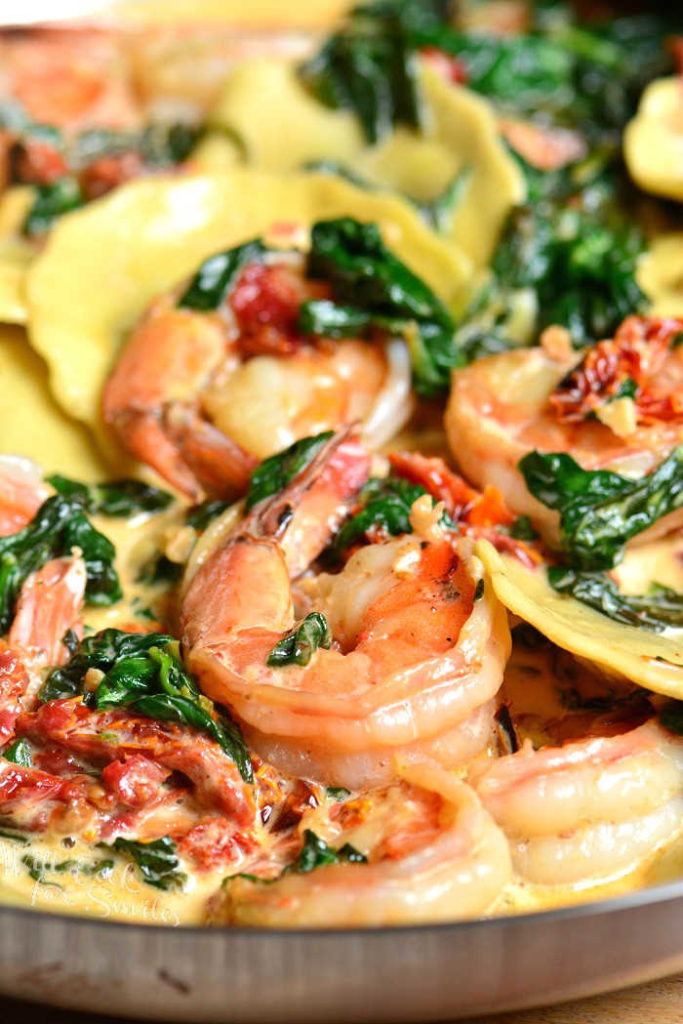 Creamy Tuscan Shrimp Ravioli - Will Cook For Smiles