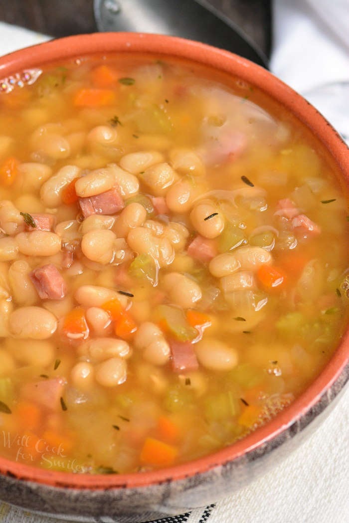 Ham And Bean Soup Made In An Instant Pot This Soup Is Made With Leftover Ham Navy Beans And A