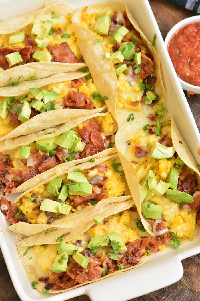 Sheet Pan Breakfast Tacos with Scallion Salsa