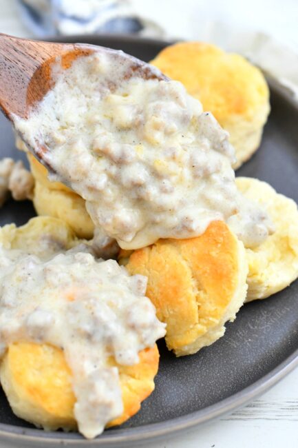 Biscuits and Gravy - Super Easy Buttermilk Biscuits and Sausage Gravy