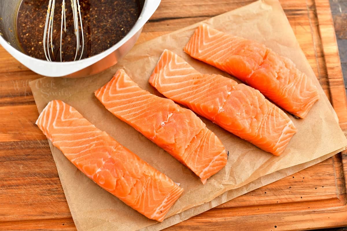 raw salmon filets for pan seared salmon recipe