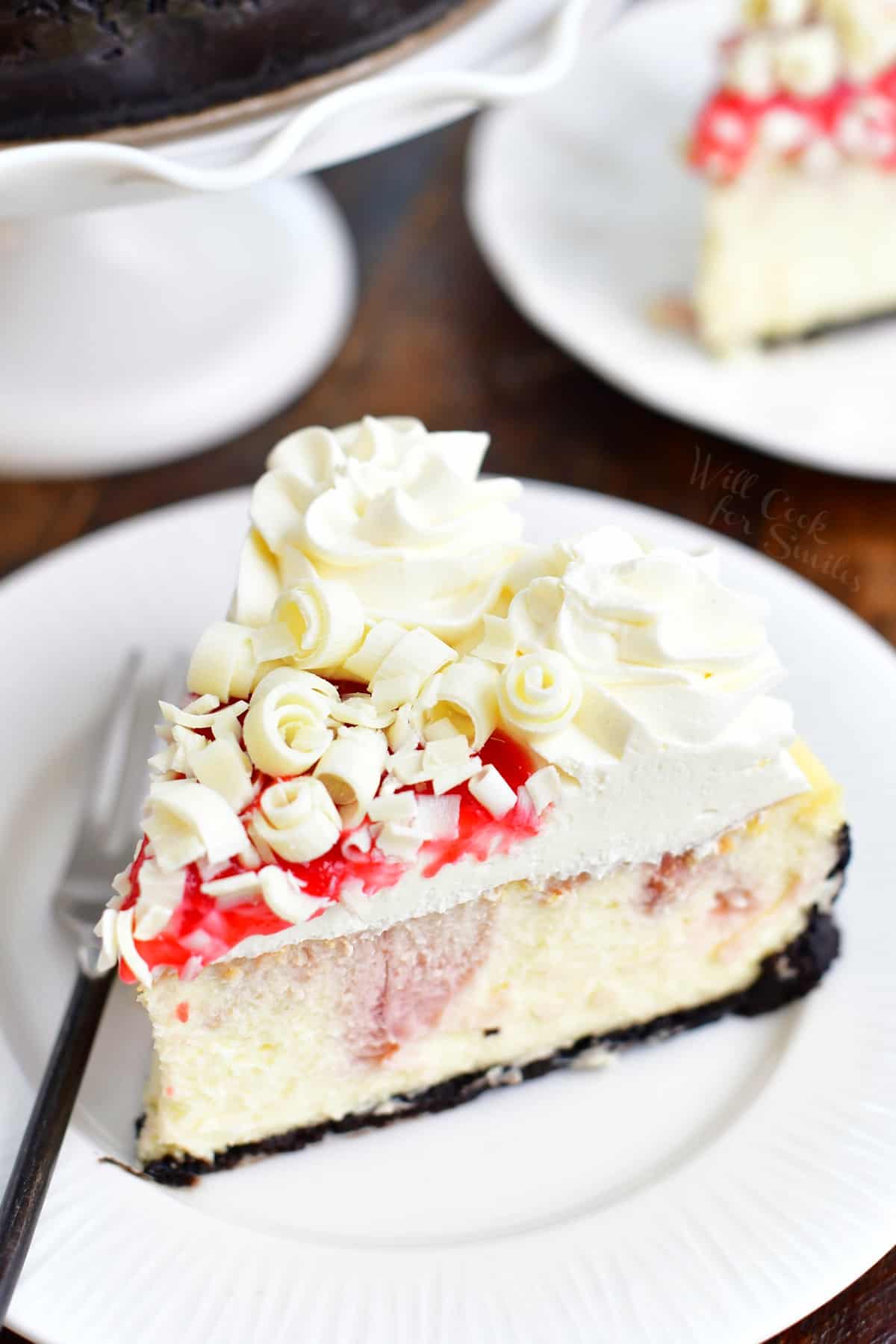 White Chocolate Raspberry Cheesecake - Beautiful Decadent Cheesecake