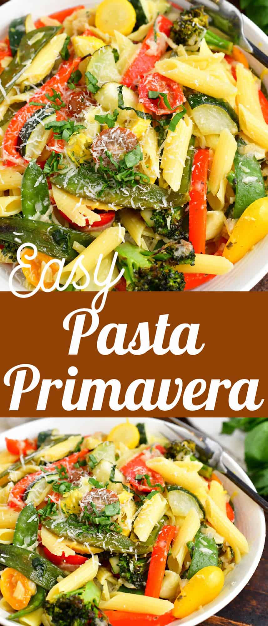 Pasta Primavera - Loaded with Vegetables and Lemon Parmesan Sauce