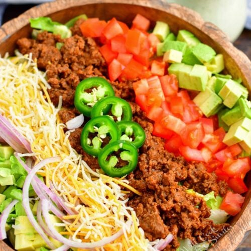 Taco Salad Recipe with Avocado Ranch Dressing - Will Cook For Smiles