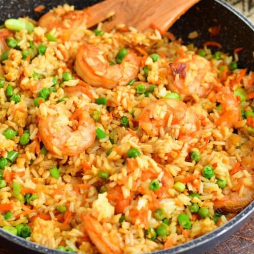 Shrimp Fried Rice - Flavorful Easy Fried Rice Recipe with Sautéed Shrimp