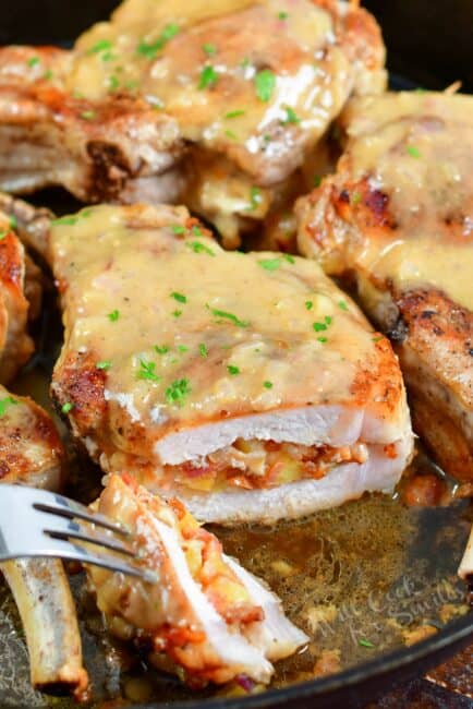 Apple Bacon Stuffed Pork Chops - Juicy Stuffed Pork Chops In The Oven