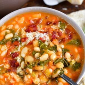 White Bean Soup - Hearty Italian Style White Bean Soup