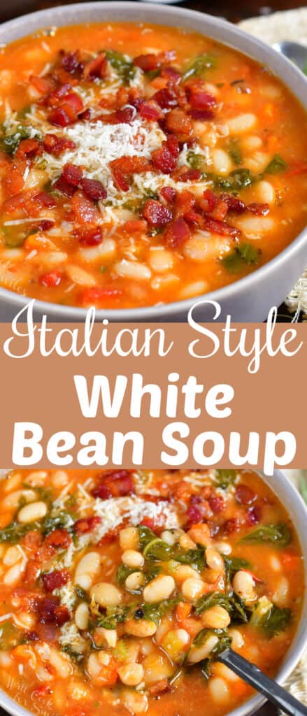 White Bean Soup - Hearty Italian Style White Bean Soup