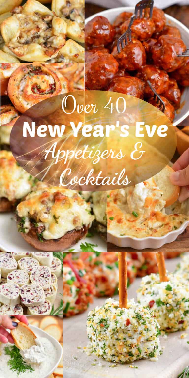 New Year's Eve Appetizer - Collection of Appetizers and Cocktails for NYE