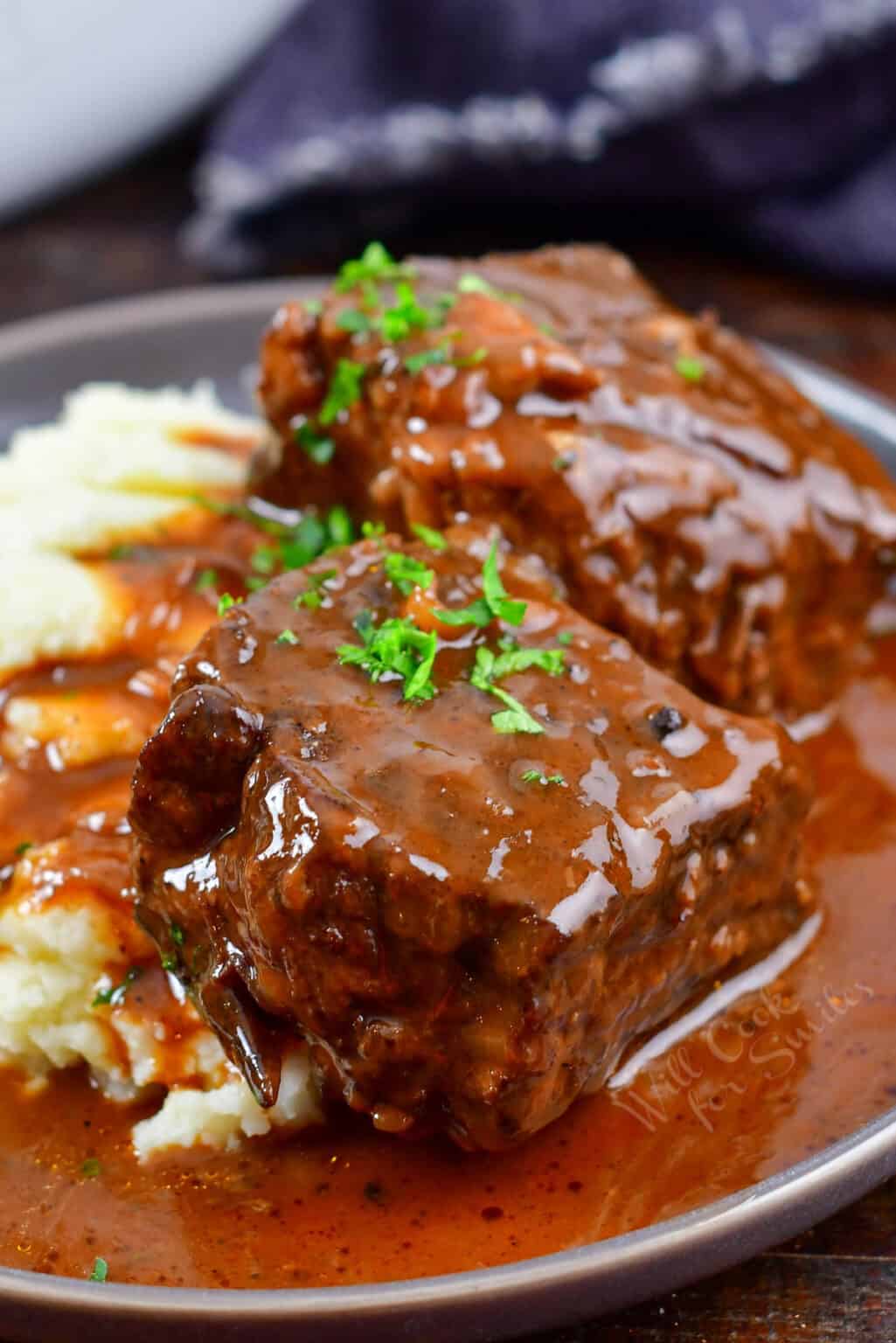 Boneless Short Ribs Recipe with Red Wine Sauce - Will Cook For Smiles