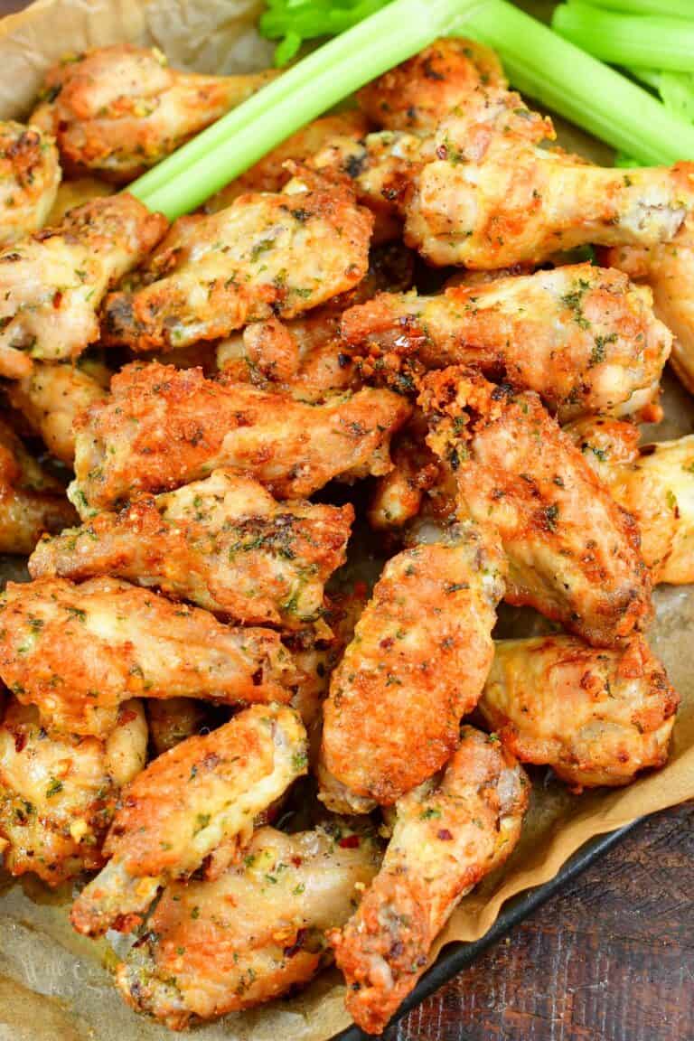Garlic Parmesan Air Fryer Chicken Wings - Will Cook For Smiles