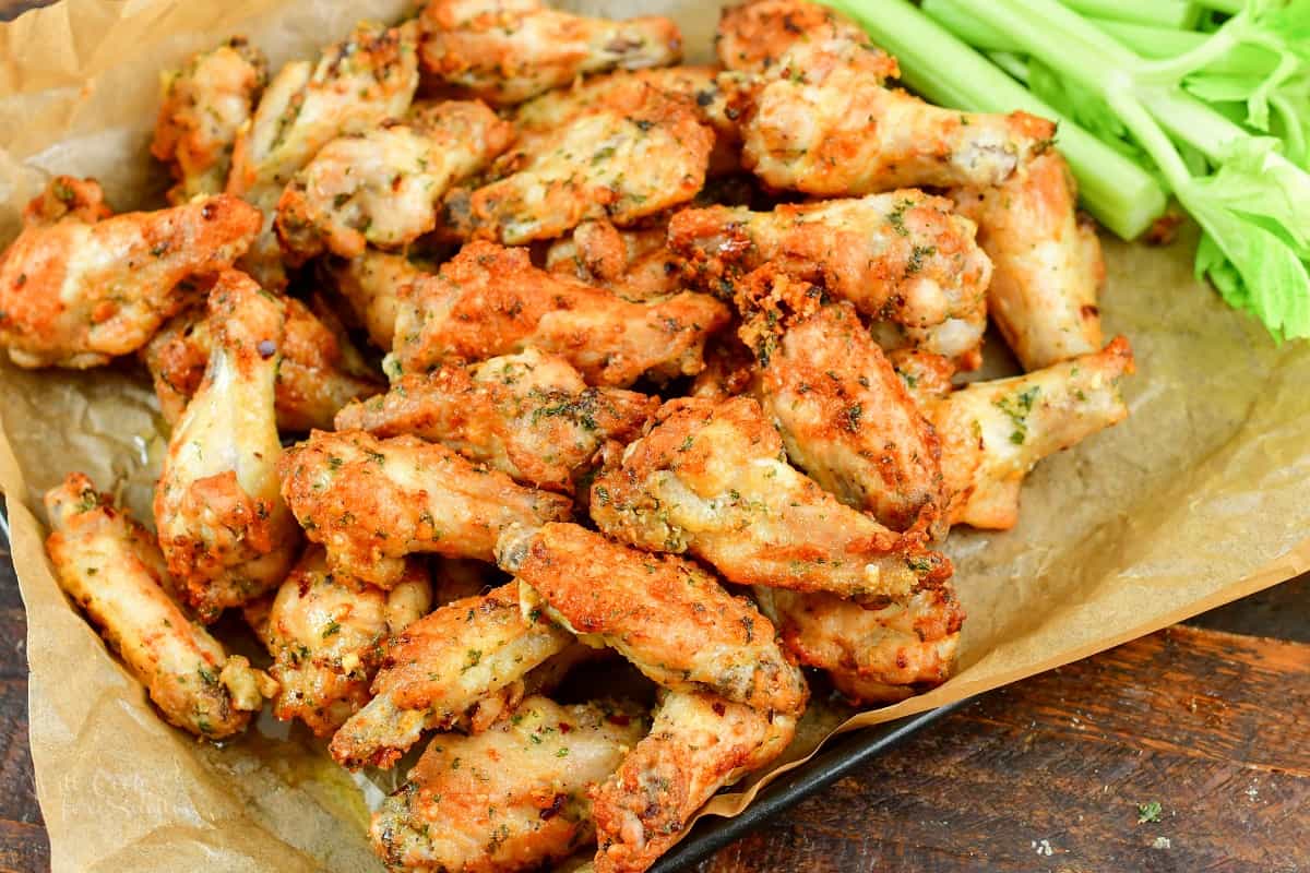 Garlic Parmesan Air Fryer Chicken Wings - Will Cook For Smiles