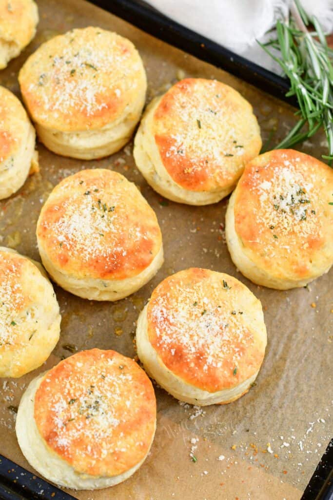 Garlic Butter Parmesan Herb Biscuits - Will Cook For Smiles