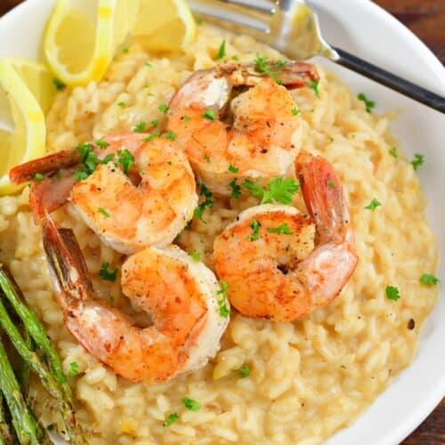 Lemon Risotto with Lemon Pepper Shrimp - Will Cook For Smiles