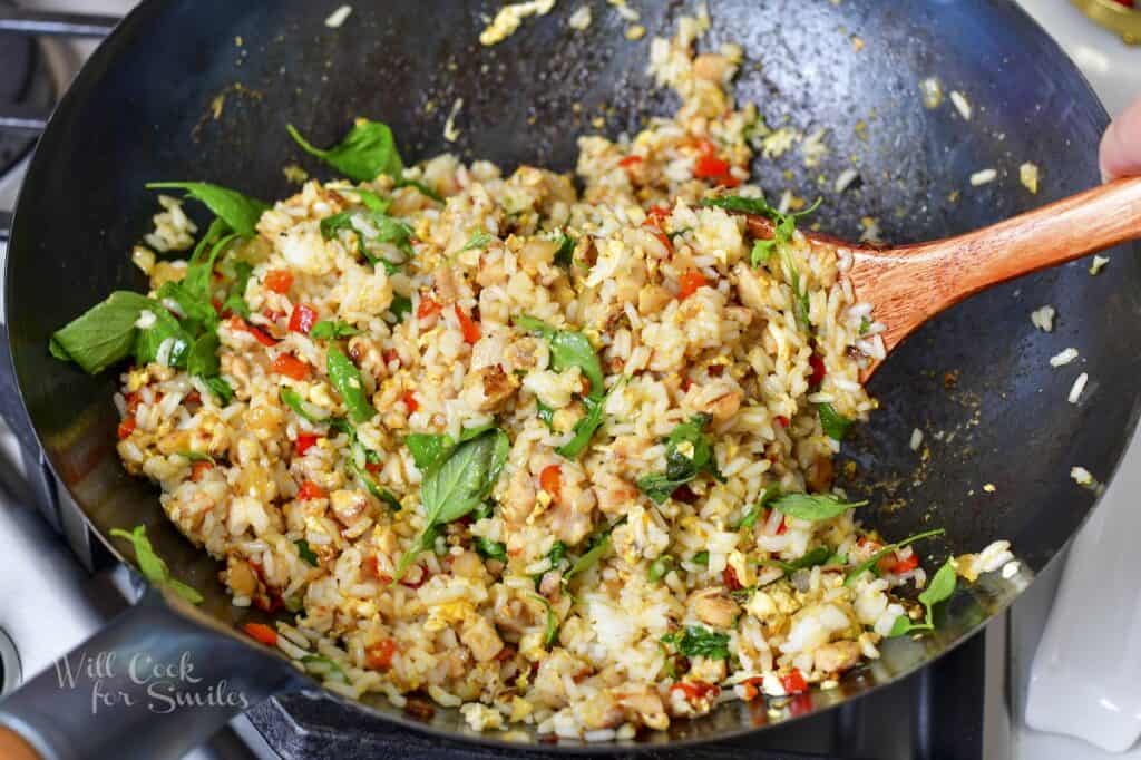 Thai Basil Fried Rice Will Cook For Smiles   Thai Basil Fried Rice Stirring In A Wok 1024x682 