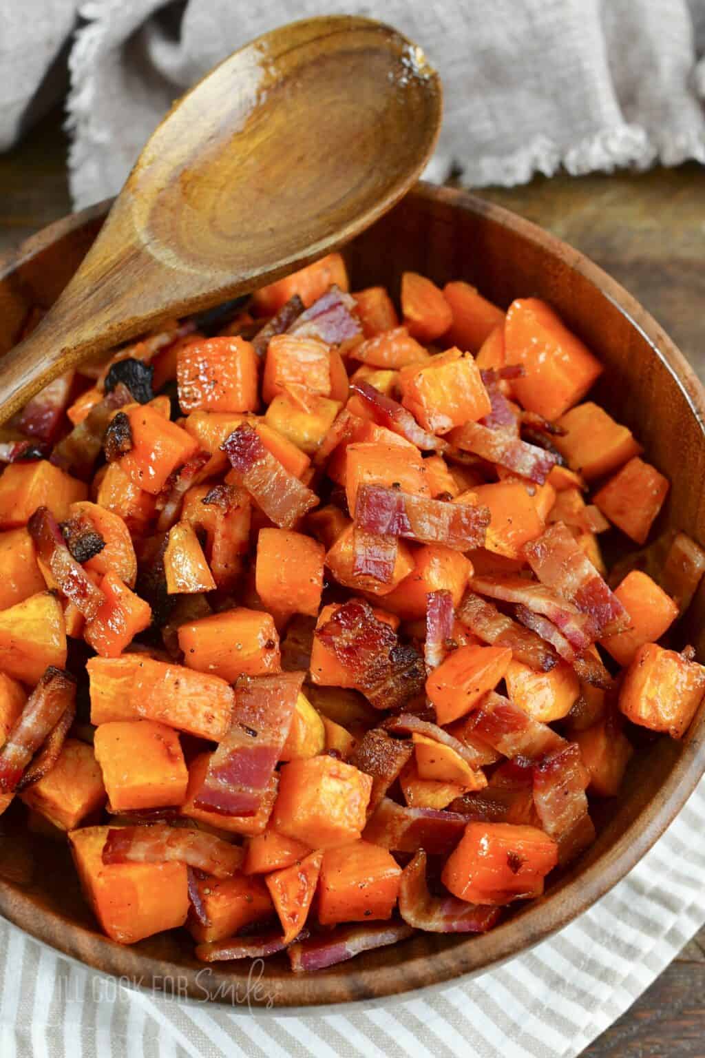 Roasted Sweet Potatoes With Bacon