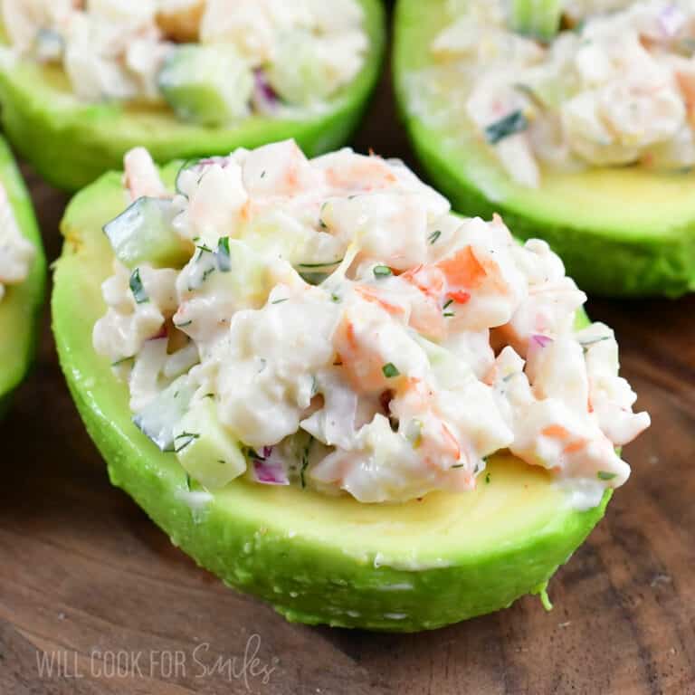 Shrimp Salad Stuffed Avocado - Will Cook For Smiles